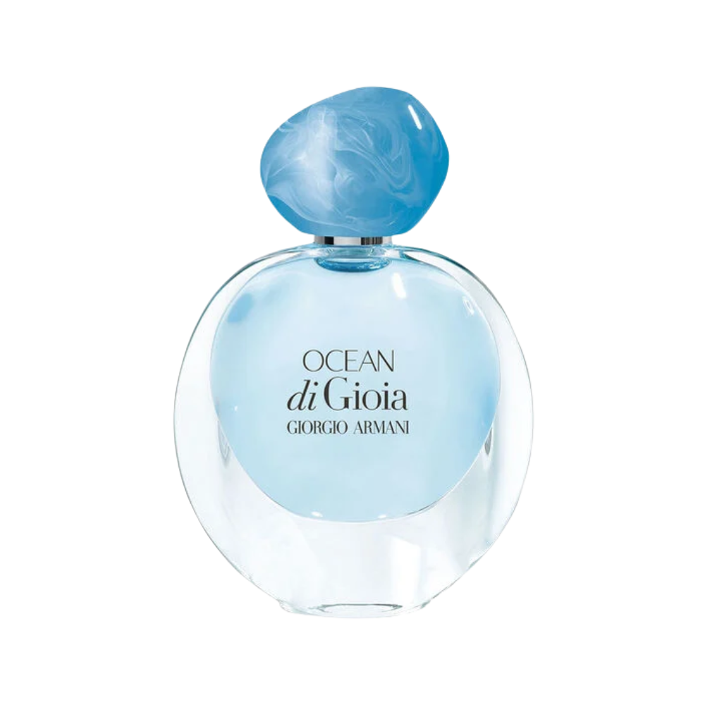 Flakon perfum Armani Ocean di Gioia z nutami gruszki, jaśminu wodnego, konwalii, piżma i drzewa sandałowego – świeży zapach dla kobiet.