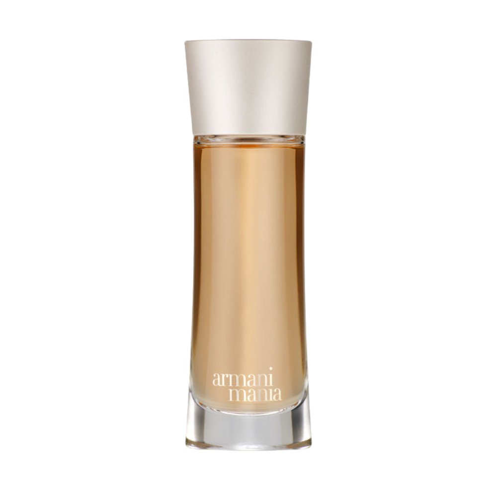 Flakon perfum Armani Mania z nutami różowego pieprzu, magnolii, irysa, wanilii i bursztynu – elegancki zapach dla kobiet.