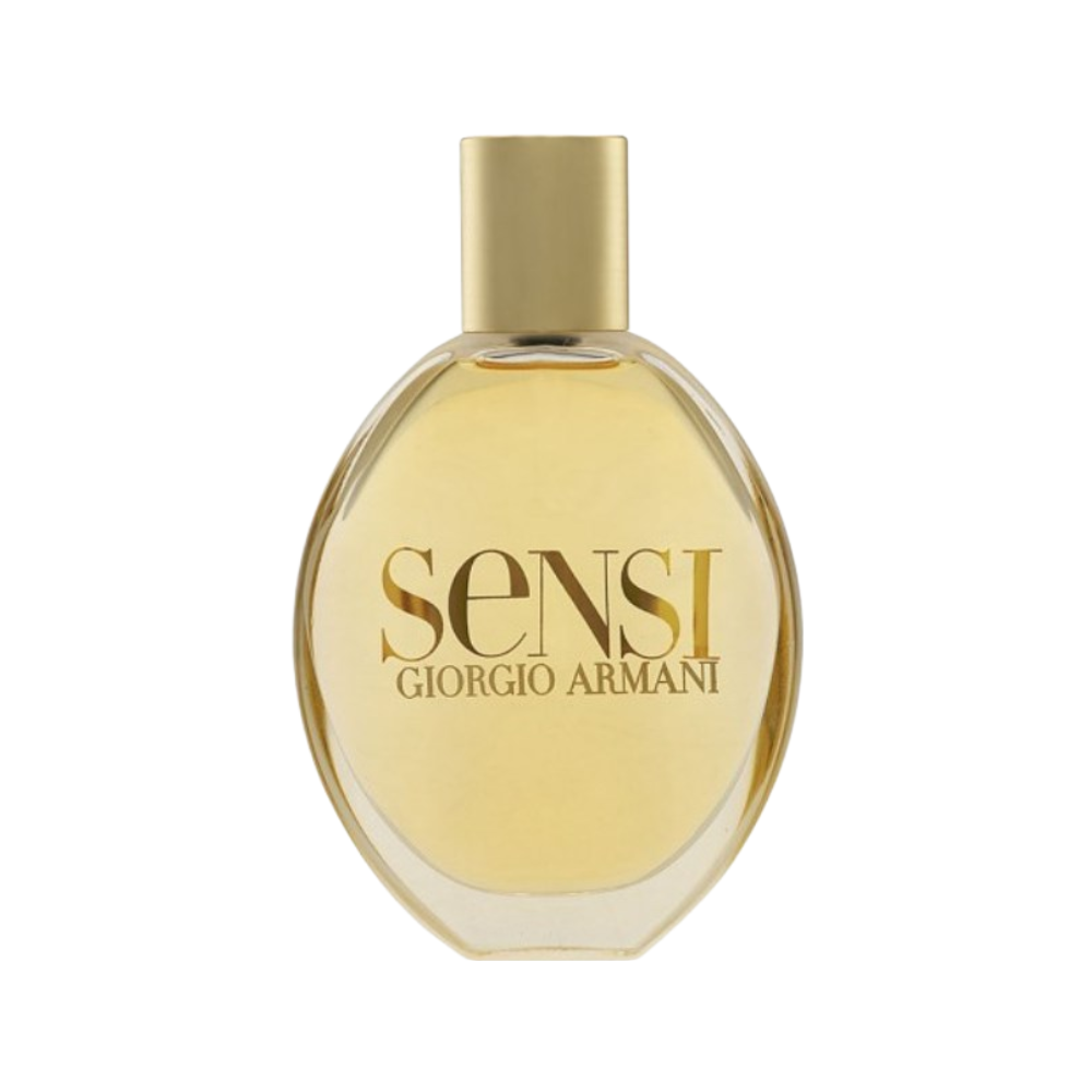 Flakon perfum Armani Sensi z nutami limy, akacji, migdału, jaśminu, benzoesu i brazylijskiego drzewa różanego – elegancki zapach dla kobiet.