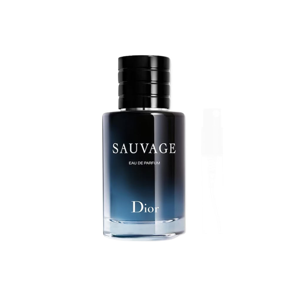 Flakon perfum Dior Sauvage Eau de Parfum dla mężczyzn z nutami bergamotki, lawendy, pieprzu syczuańskiego, ambroksanu i wanilii.