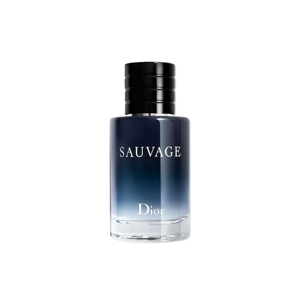 Flakon perfum Dior Sauvage Eau de Toilette dla mężczyzn z nutami kalabryjskiej bergamotki, pieprzu, lawendy, ambroksanu i cedru.