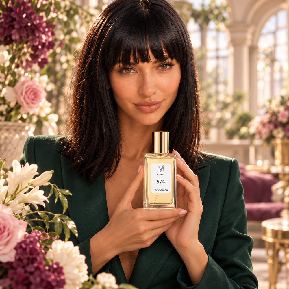 MY SMELL 974 – damskie perfumy prezentowane przez modelkę, ujęcie 3
