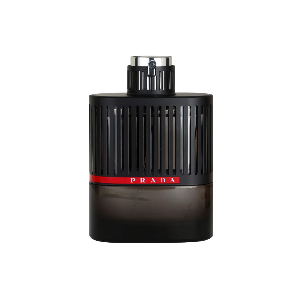 Flakon perfum Prada Luna Rossa Extreme z nutami czarnego pieprzu, lawendy, wanilii, bursztynu, labdanum, jagód jałowca i bergamotki.