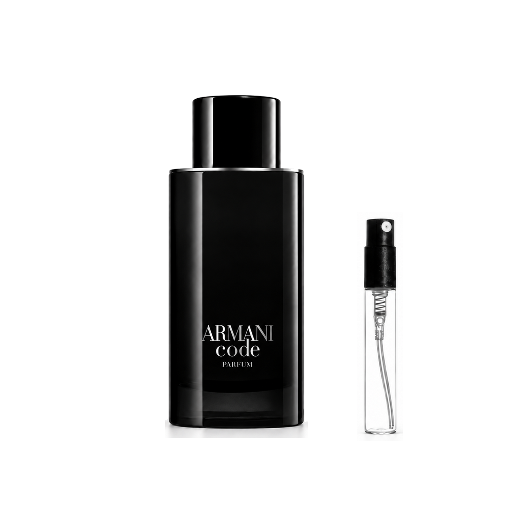 Armani Code Parfum – flakon i atomizer odlewki, zdjęcie poglądowe