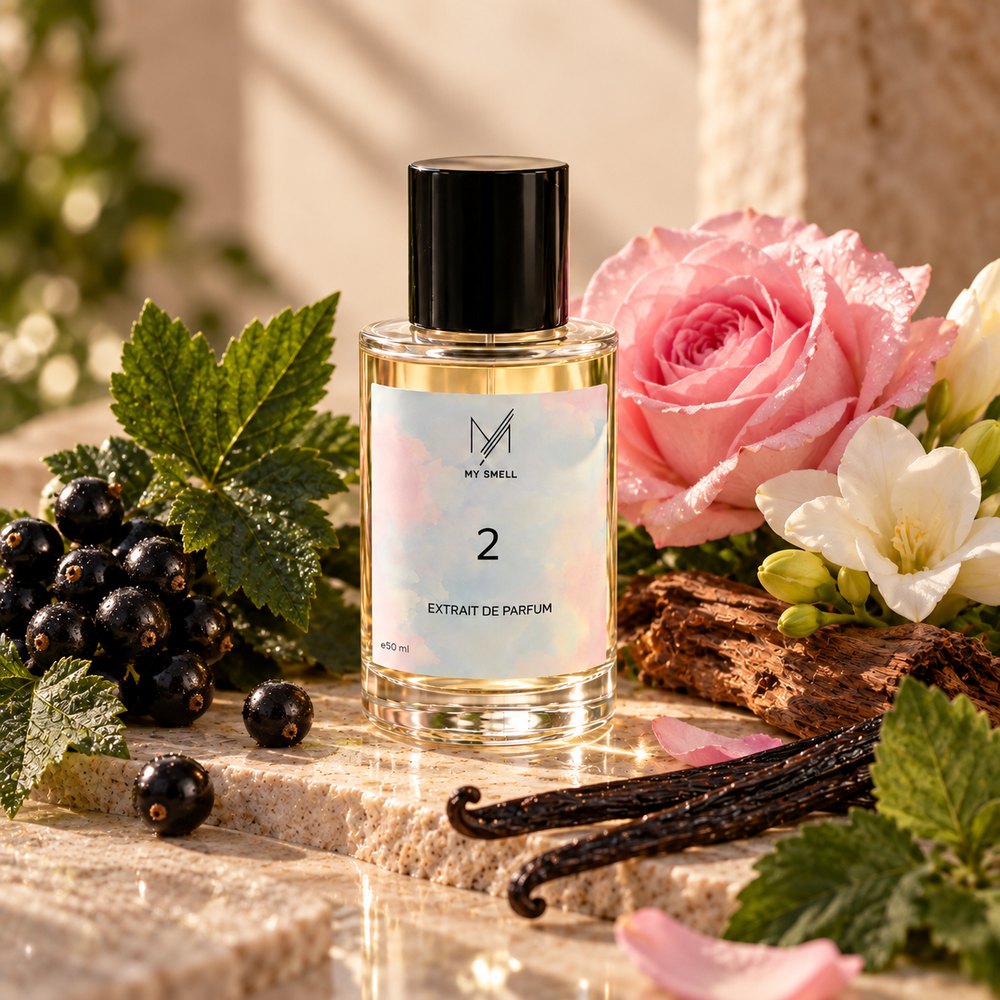 MY SMELL NR 2 Extrait de Parfum mit schwarzer Johannisbeere, Rose, Freesie, Vanille und holzigen Noten